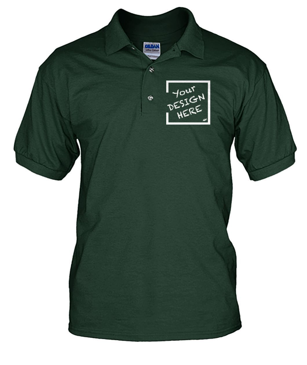 Aidoo Men's Polo-Short Sleeves-Nike-Adidas-Supreme-Champion-Jordan-Louis Vuitton-shirt personalised-custom hoodie-personalised hoodie-Aidoo-Forest Green-S-Men's Polo-Aidoo : On-Demand Print
