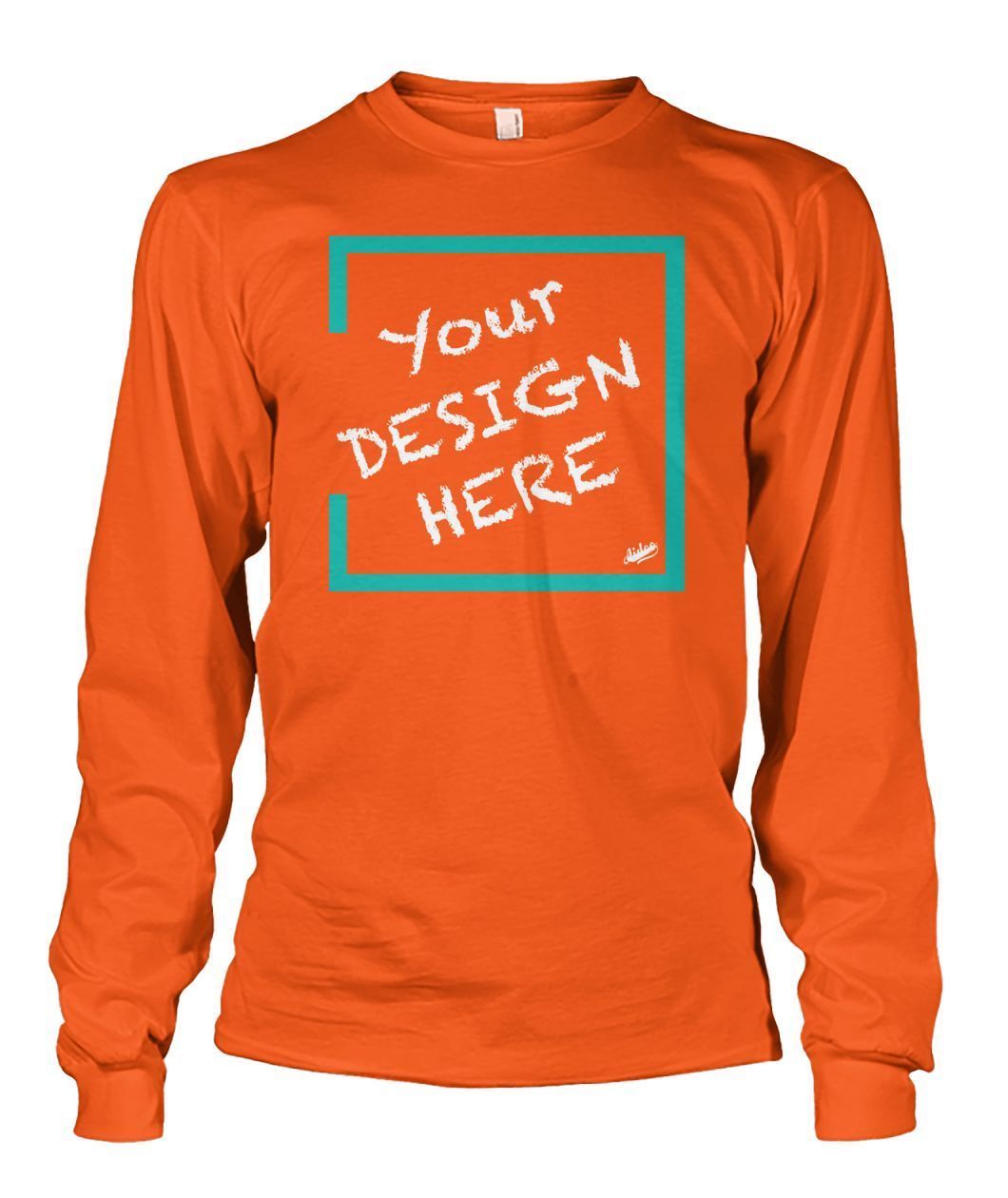 Aidoo Unisex Long Sleeve-Long Sleeves-Nike-Adidas-Supreme-Champion-Jordan-Louis Vuitton-shirt personalised-custom hoodie-personalised hoodie-Aidoo-Orange-S-Aidoo : On-Demand Print