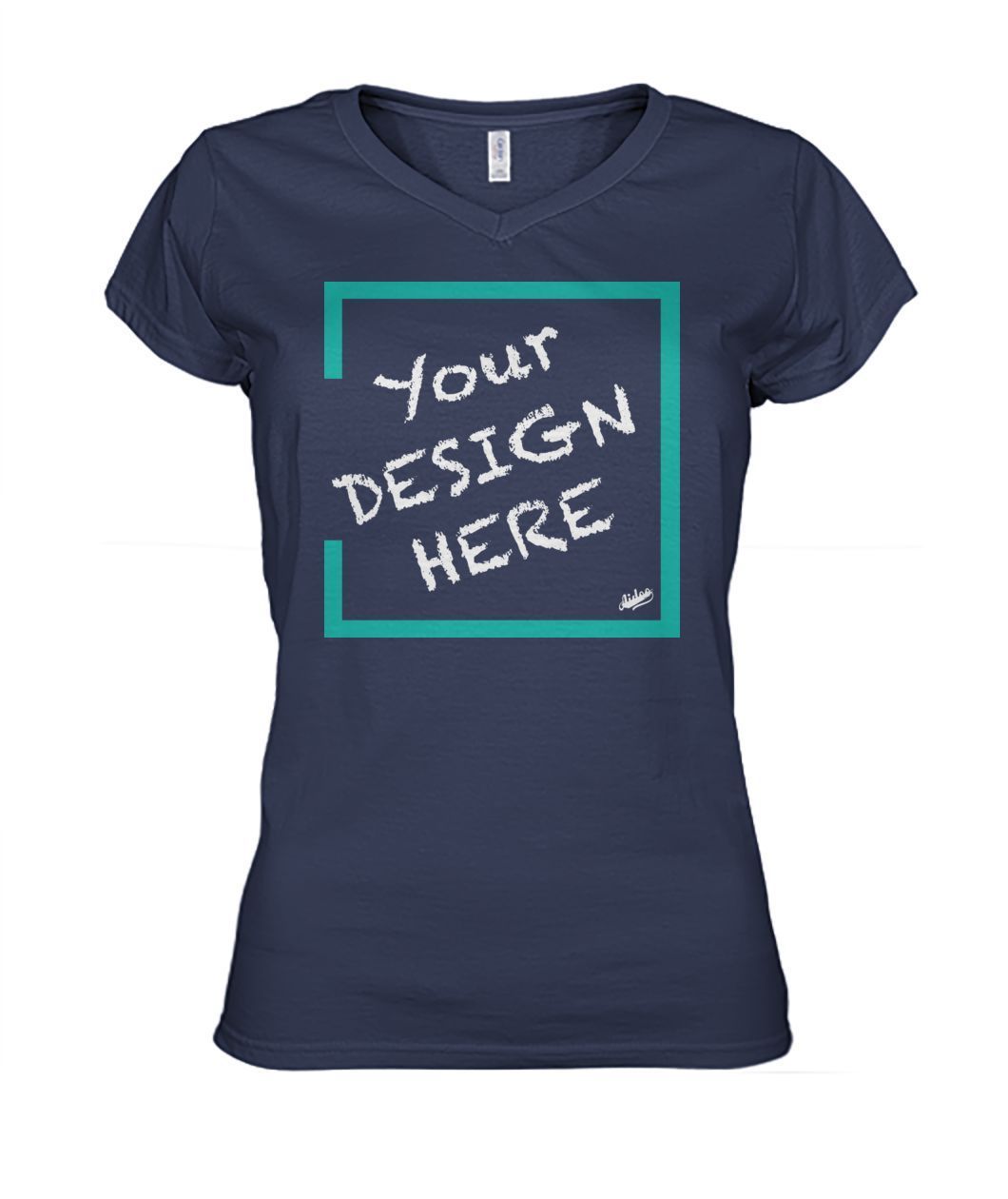 Aidoo Women's V-Neck-V-Necks-Nike-Adidas-Supreme-Champion-Jordan-Louis Vuitton-shirt personalised-custom hoodie-personalised hoodie-Aidoo-Navy-S-Aidoo : On-Demand Print