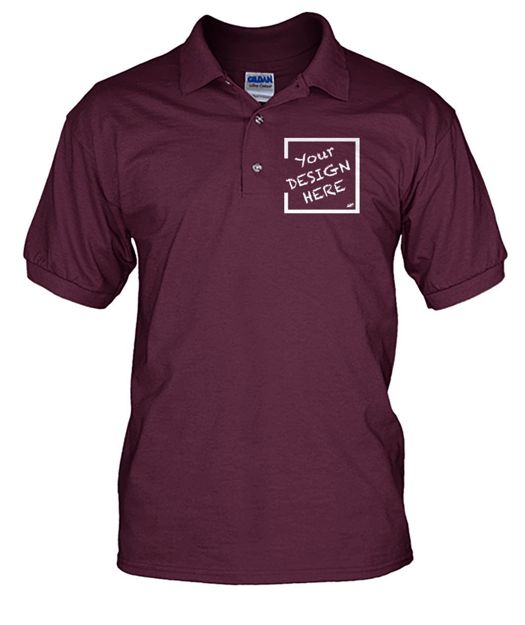 Aidoo Men's Polo-Short Sleeves-Nike-Adidas-Supreme-Champion-Jordan-Louis Vuitton-shirt personalised-custom hoodie-personalised hoodie-Aidoo-Maroon-S-Men's Polo-Aidoo : On-Demand Print