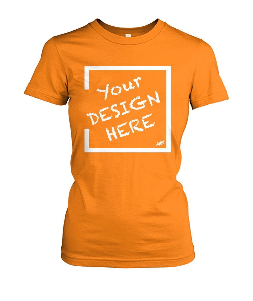Aidoo Women's Crew Tee-Ladies Tees-Nike-Adidas-Supreme-Champion-Jordan-Louis Vuitton-shirt personalised-custom hoodie-personalised hoodie-Aidoo-Safety Orange-S-Aidoo : On-Demand Print