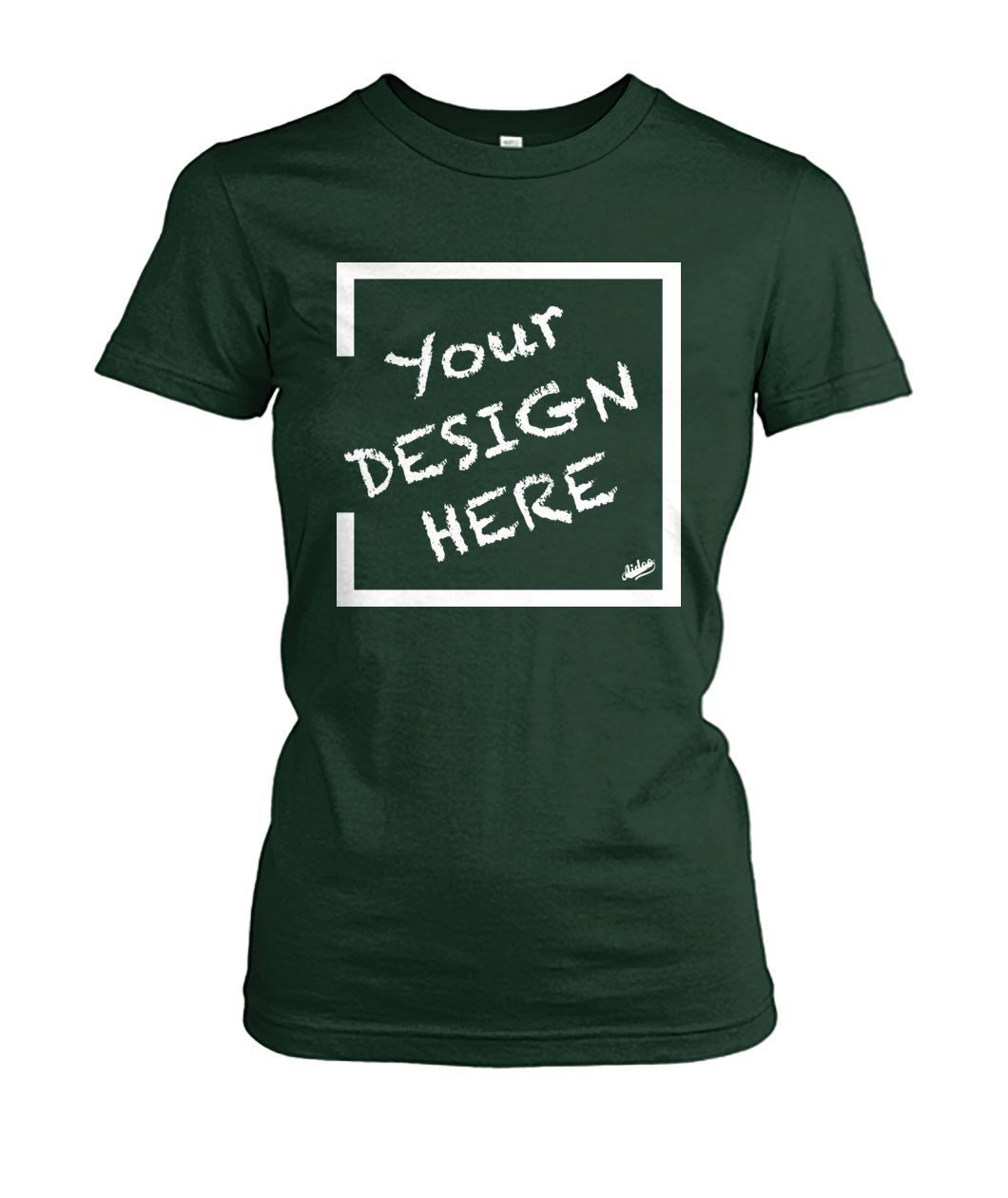 Aidoo Women's Crew Tee-Ladies Tees-Nike-Adidas-Supreme-Champion-Jordan-Louis Vuitton-shirt personalised-custom hoodie-personalised hoodie-Aidoo-Forest Green-S-Aidoo : On-Demand Print
