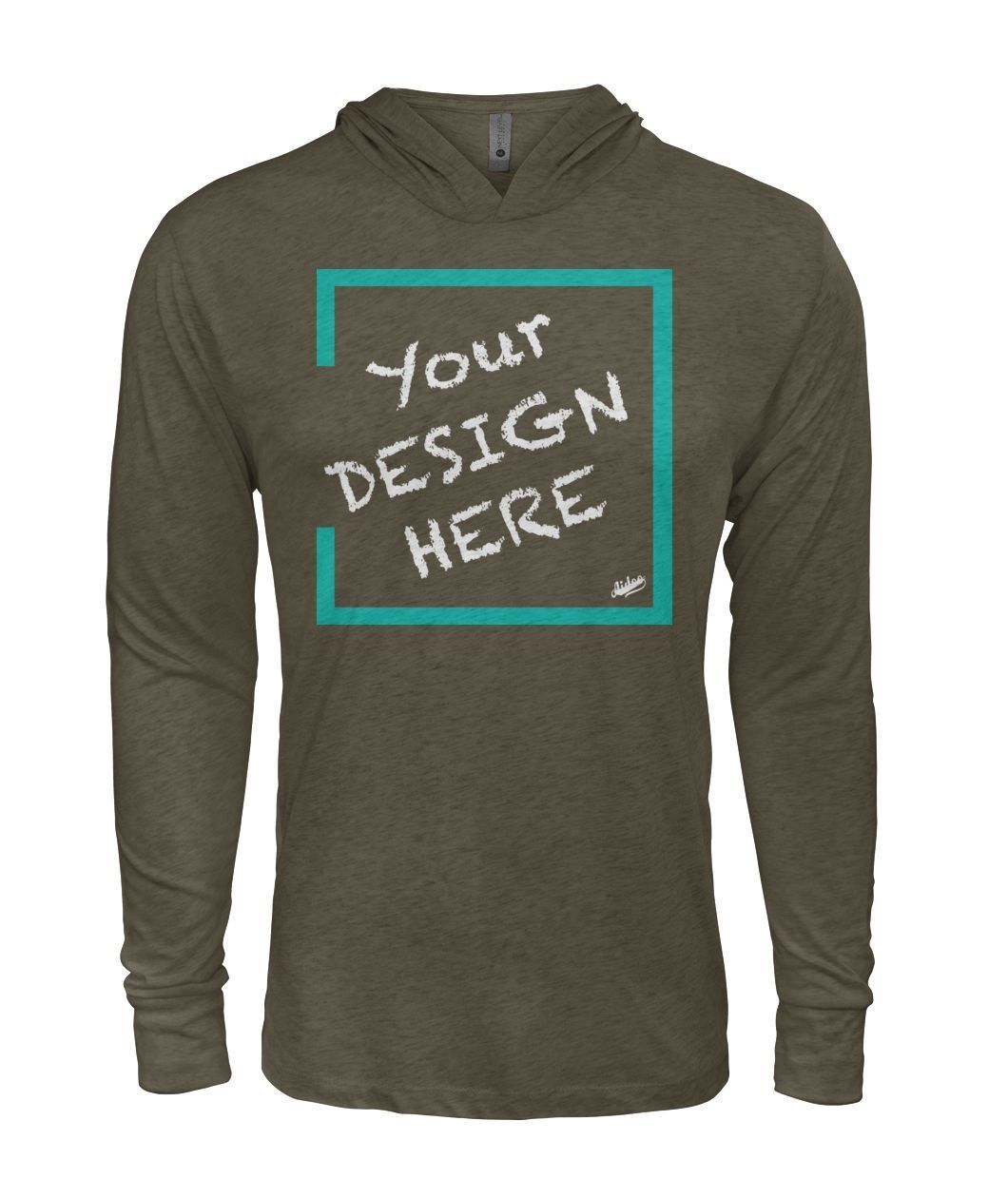 Aidoo Hooded Long Sleeve-Long Sleeves-Nike-Adidas-Supreme-Champion-Jordan-Louis Vuitton-shirt personalised-custom hoodie-personalised hoodie-Aidoo-Military Green-S-Aidoo : On-Demand Print