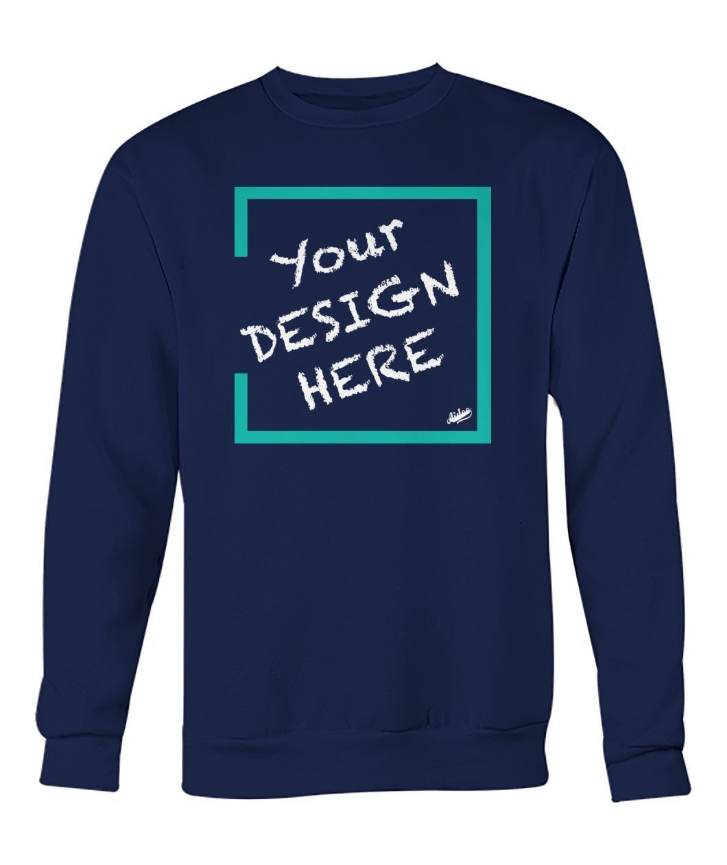 Aidoo Crew Neck Sweatshirt-Long Sleeves-Nike-Adidas-Supreme-Champion-Jordan-Louis Vuitton-shirt personalised-custom hoodie-personalised hoodie-Aidoo-Navy-S-Aidoo : On-Demand Print