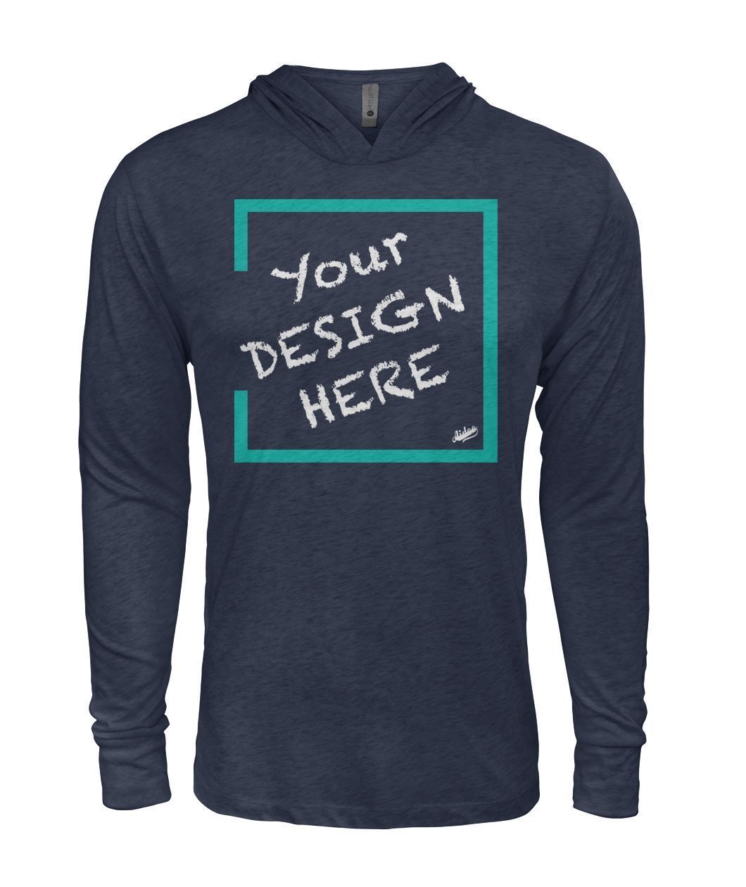 Aidoo Hooded Long Sleeve-Long Sleeves-Nike-Adidas-Supreme-Champion-Jordan-Louis Vuitton-shirt personalised-custom hoodie-personalised hoodie-Aidoo-Navy-S-Aidoo : On-Demand Print