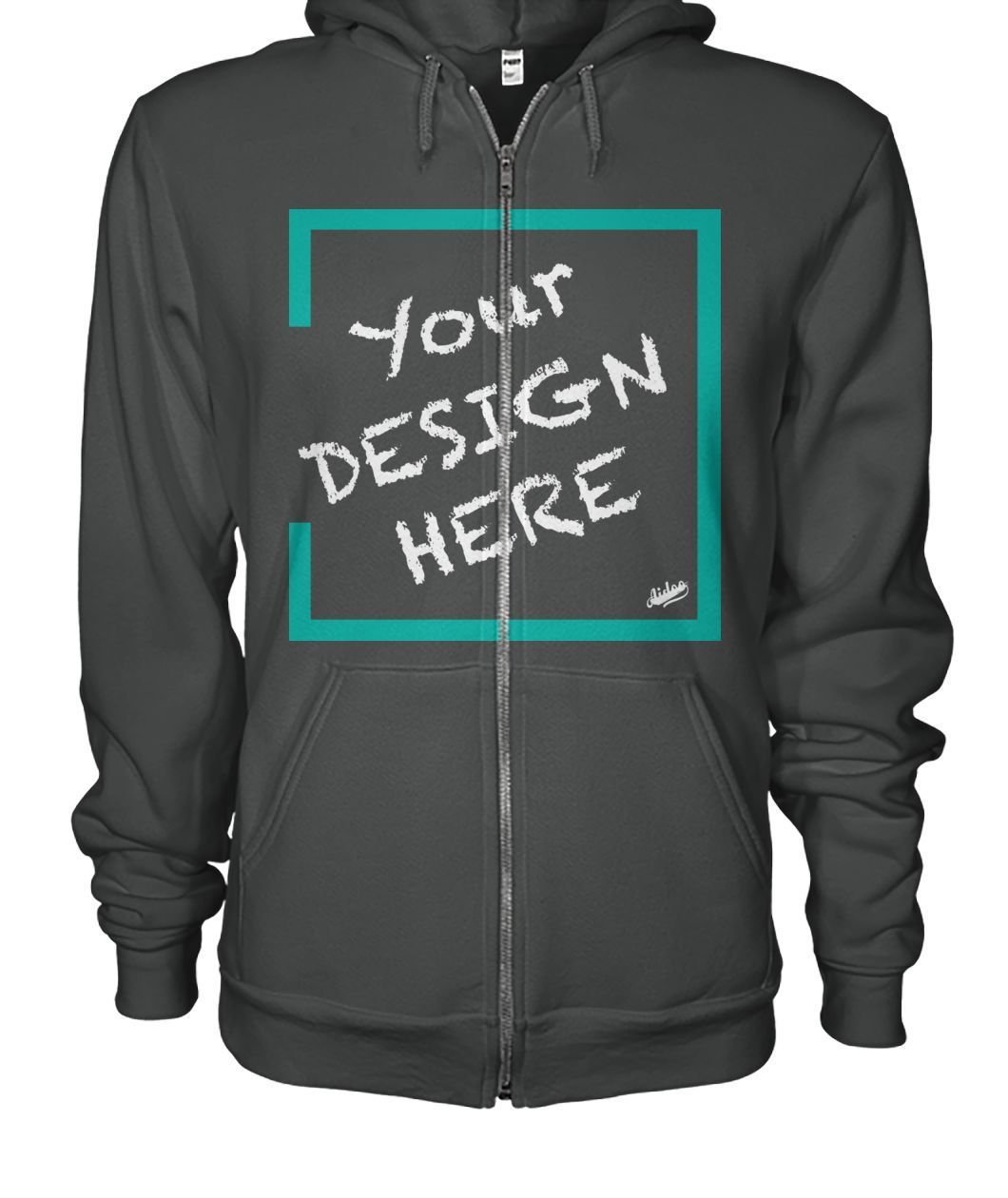 Aidoo Gildan Zip-Up Hoodie-Hoodies-Nike-Adidas-Supreme-Champion-Jordan-Louis Vuitton-shirt personalised-custom hoodie-personalised hoodie-Aidoo-Dark Heather-S-Gildan Zip-Up Hoodie-Aidoo : On-Demand Print