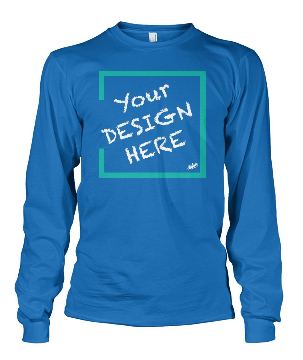Aidoo Unisex Long Sleeve-Long Sleeves-Nike-Adidas-Supreme-Champion-Jordan-Louis Vuitton-shirt personalised-custom hoodie-personalised hoodie-Aidoo-Sapphire-S-Aidoo : On-Demand Print