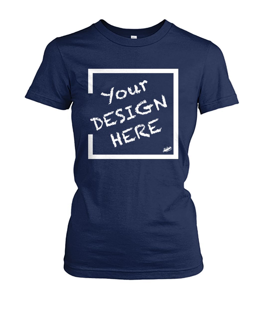 Aidoo Women's Crew Tee-Ladies Tees-Nike-Adidas-Supreme-Champion-Jordan-Louis Vuitton-shirt personalised-custom hoodie-personalised hoodie-Aidoo-Navy-S-Aidoo : On-Demand Print