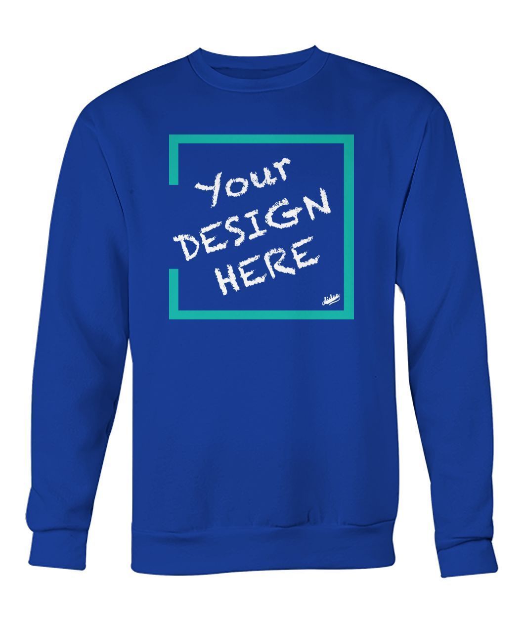 Aidoo Crew Neck Sweatshirt-Long Sleeves-Nike-Adidas-Supreme-Champion-Jordan-Louis Vuitton-shirt personalised-custom hoodie-personalised hoodie-Aidoo-Royal-S-Aidoo : On-Demand Print