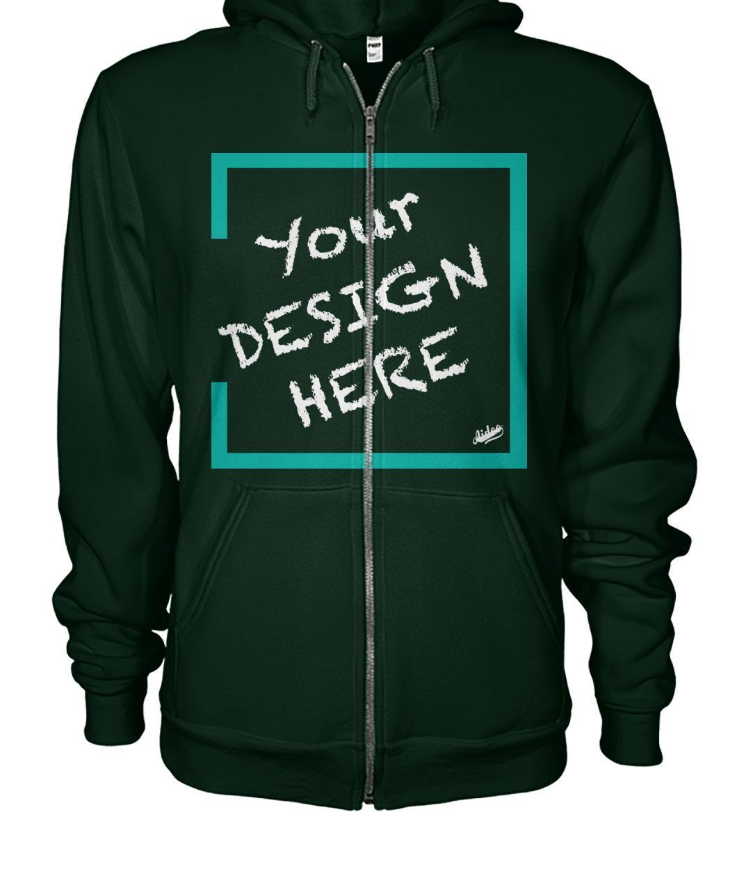 Aidoo Gildan Zip-Up Hoodie-Hoodies-Nike-Adidas-Supreme-Champion-Jordan-Louis Vuitton-shirt personalised-custom hoodie-personalised hoodie-Aidoo-Forest Green-S-Gildan Zip-Up Hoodie-Aidoo : On-Demand Print