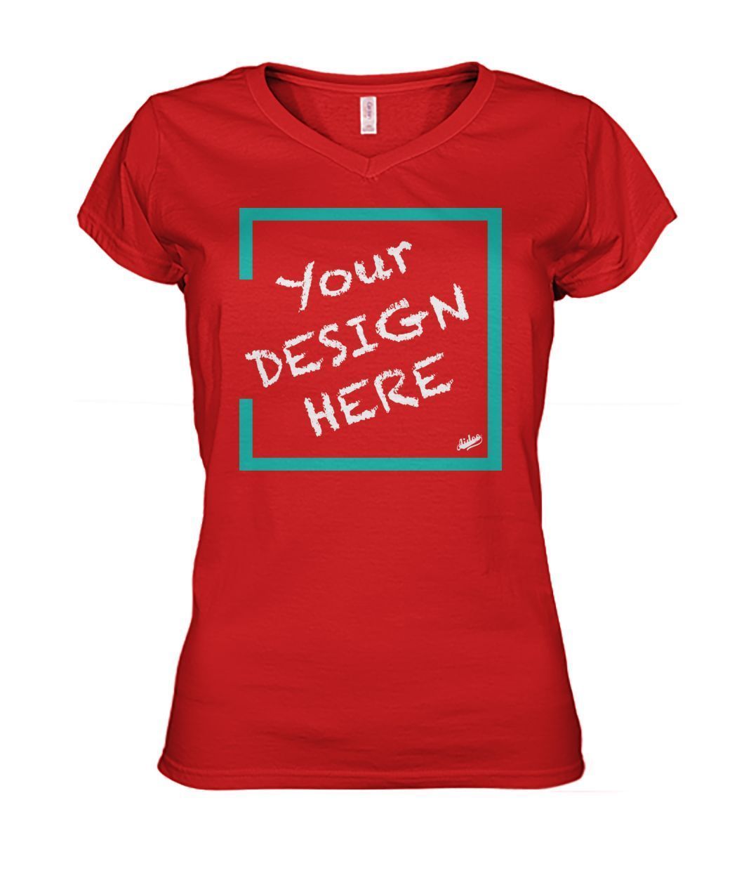 Aidoo Women's V-Neck-V-Necks-Nike-Adidas-Supreme-Champion-Jordan-Louis Vuitton-shirt personalised-custom hoodie-personalised hoodie-Aidoo-Red-S-Aidoo : On-Demand Print
