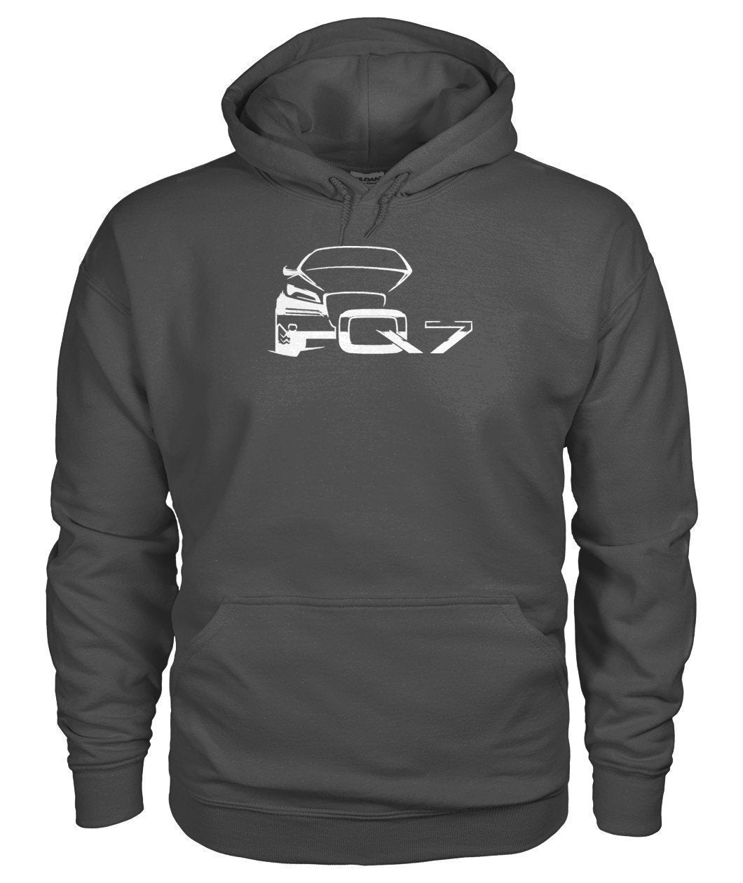 Audi Q7 Weiß Gildan Hoodie-Hoodies-Elessi UK