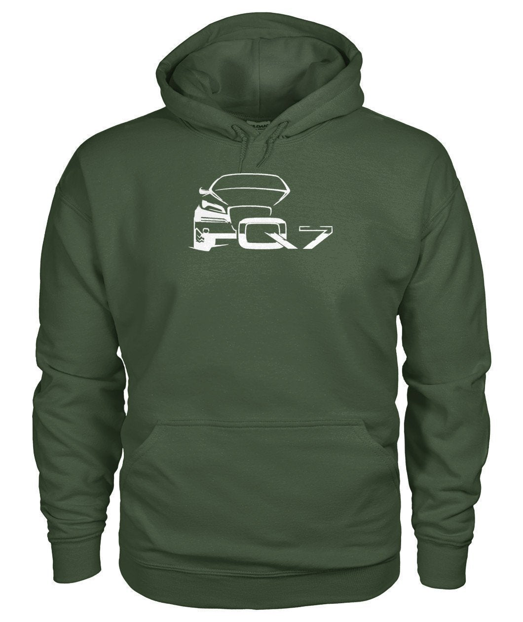 Audi Q7 Weiß Gildan Hoodie-Hoodies-Elessi UK