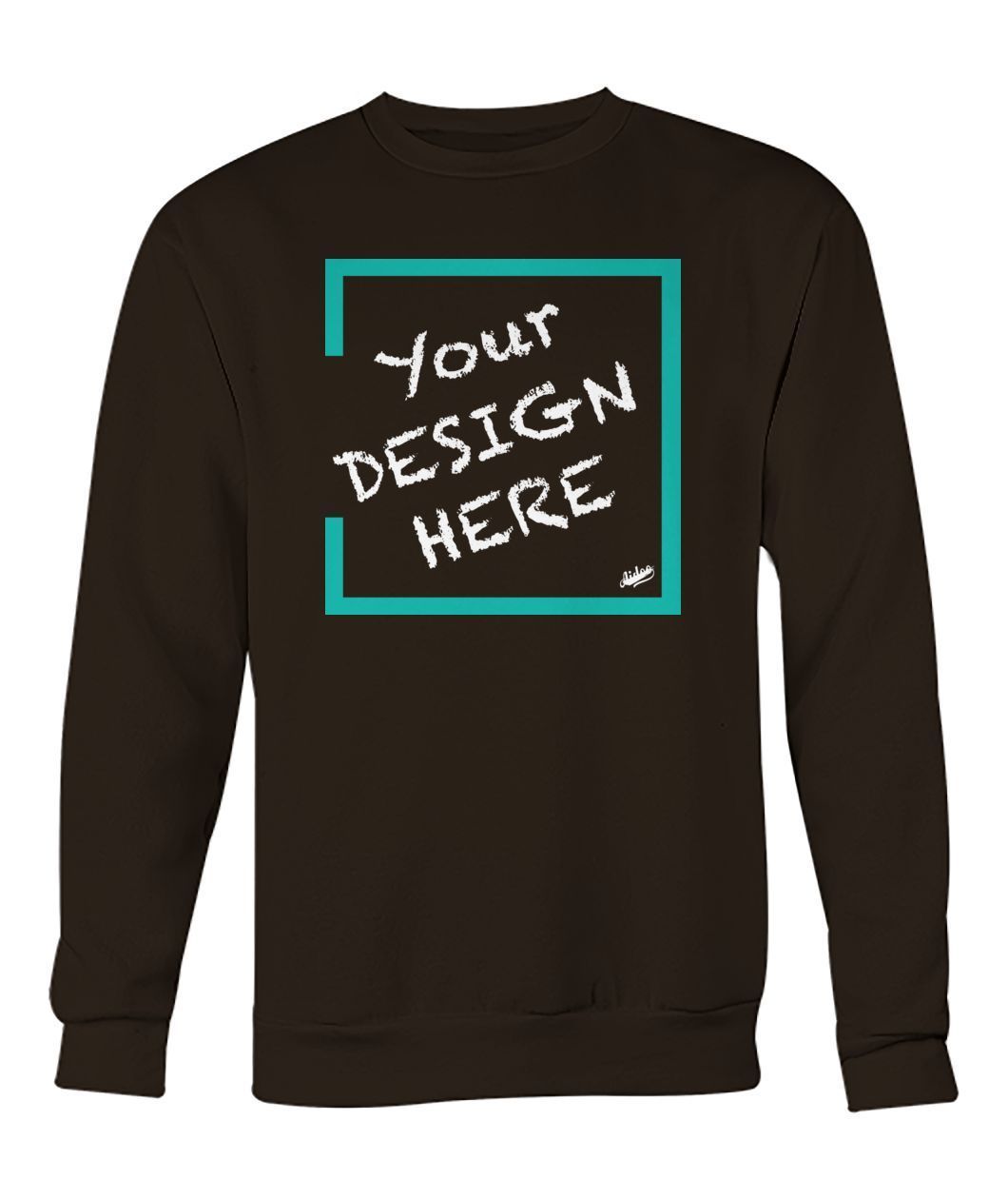 Aidoo Crew Neck Sweatshirt-Long Sleeves-Nike-Adidas-Supreme-Champion-Jordan-Louis Vuitton-shirt personalised-custom hoodie-personalised hoodie-Aidoo-Dark Chocolate-S-Aidoo : On-Demand Print