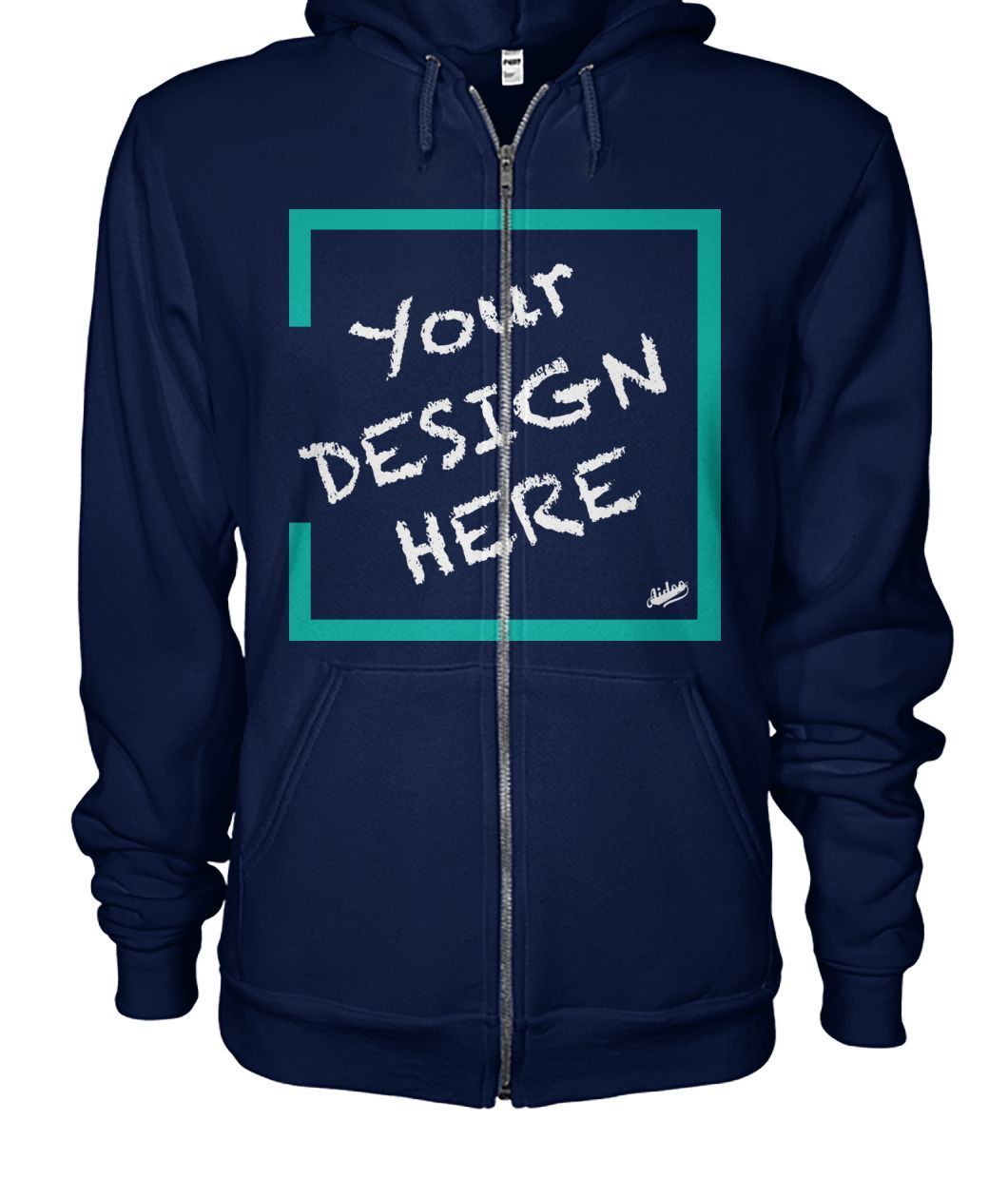 Aidoo Gildan Zip-Up Hoodie-Hoodies-Nike-Adidas-Supreme-Champion-Jordan-Louis Vuitton-shirt personalised-custom hoodie-personalised hoodie-Aidoo-Navy-S-Gildan Zip-Up Hoodie-Aidoo : On-Demand Print