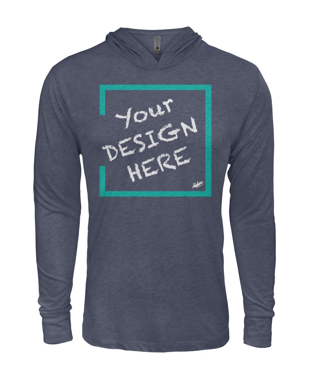 Aidoo Hooded Long Sleeve-Long Sleeves-Nike-Adidas-Supreme-Champion-Jordan-Louis Vuitton-shirt personalised-custom hoodie-personalised hoodie-Aidoo-Indigo-S-Aidoo : On-Demand Print