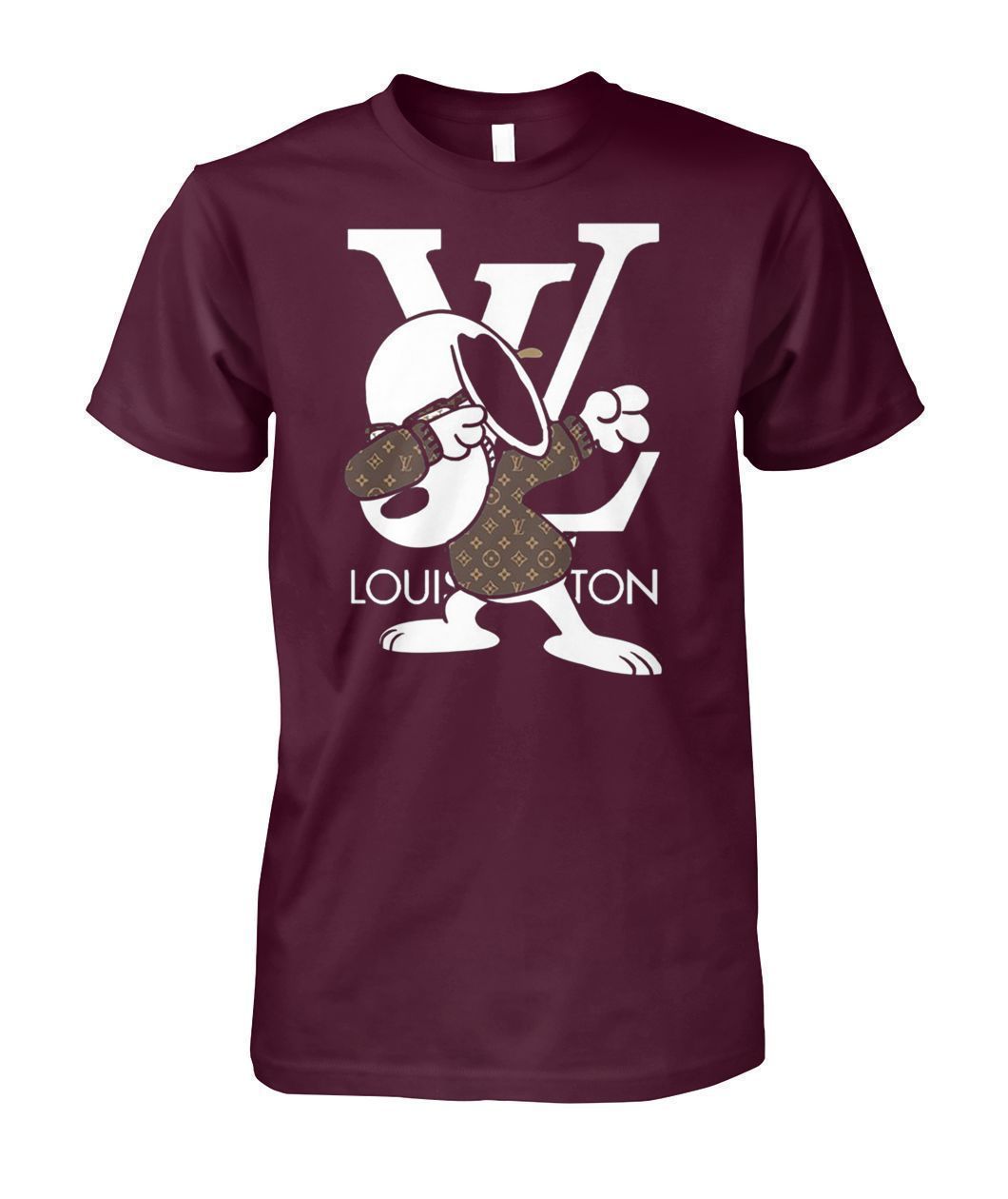 Louis Vuitoon Snoopy Dog Dabbing Unisex Cotton Tee-T Shirt-Elessi UK