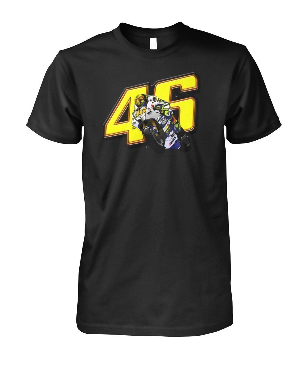 vr46 Valentino Ross Yamaha Unisex Cotton Tee Shirt-Short Sleeves-Elessi UK