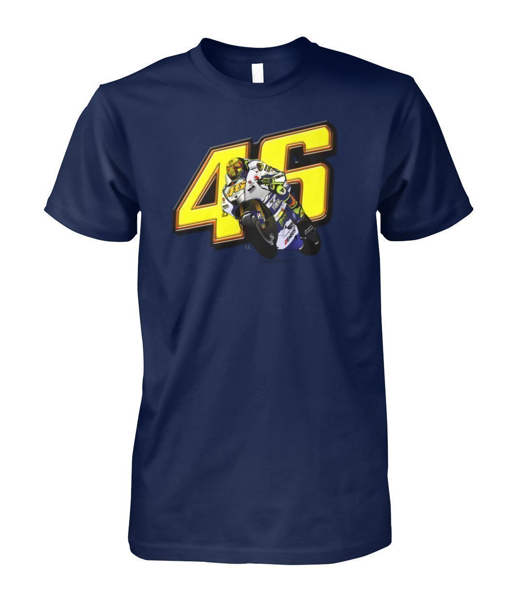 vr46 Valentino Ross Yamaha Unisex Cotton Tee Shirt-Short Sleeves-Elessi UK