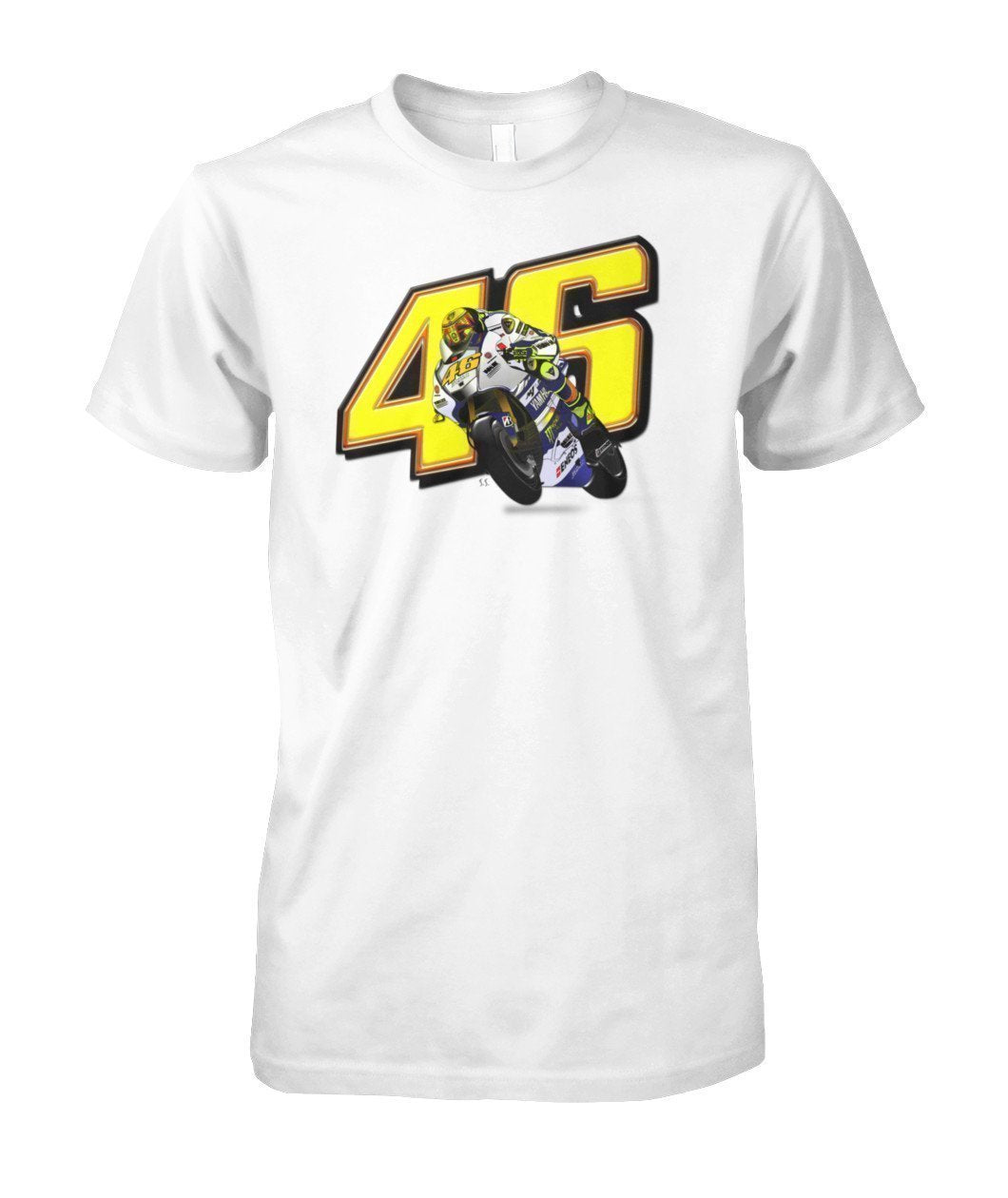 vr46 Valentino Ross Yamaha Unisex Cotton Tee Shirt-Short Sleeves-Elessi UK