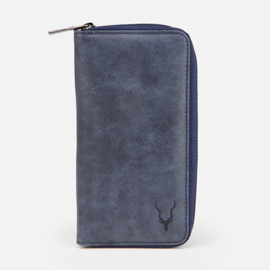 Genuine Leather Navy Blue Women's Wallet