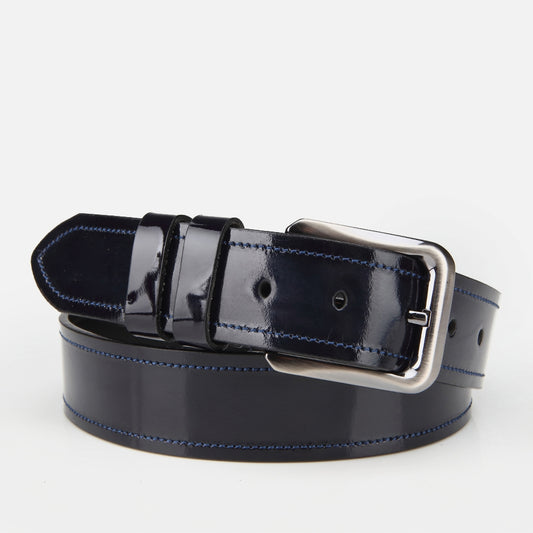 Genuine Leather Navy Blue Men's Belt