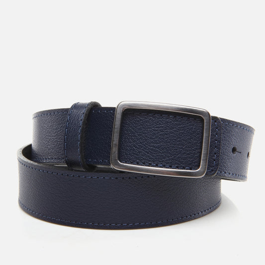 Genuine Leather Navy Blue Men's Belt