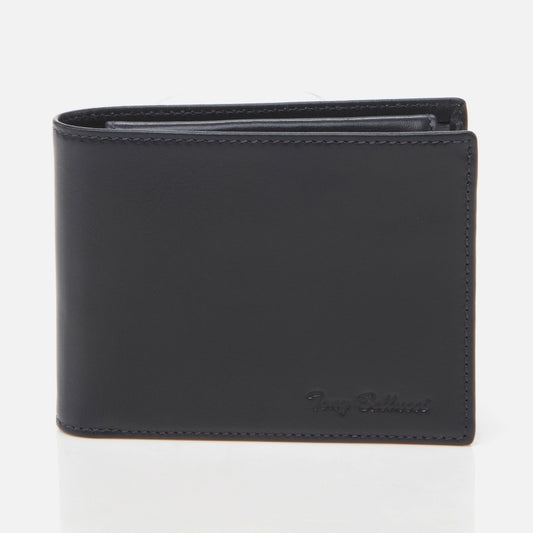 Genuine Leather Navy Blue Men's Wallet