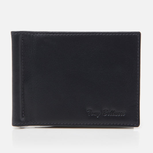 Genuine Leather Navy Blue Men's Wallet