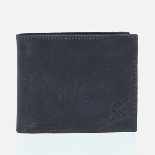 Genuine Leather Navy Blue Men's Wallet