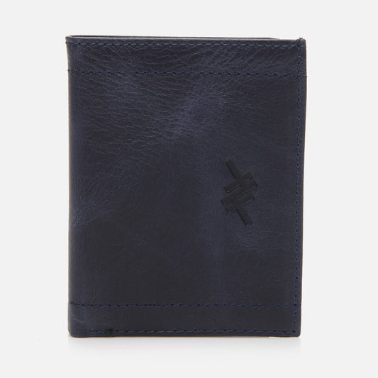Genuine Leather Navy Blue Men's Wallet