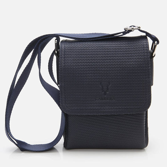 Genuine Leather Navy Blue Men's Bag