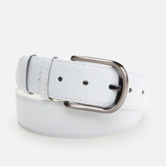 Genuine Leather White Men's Belt