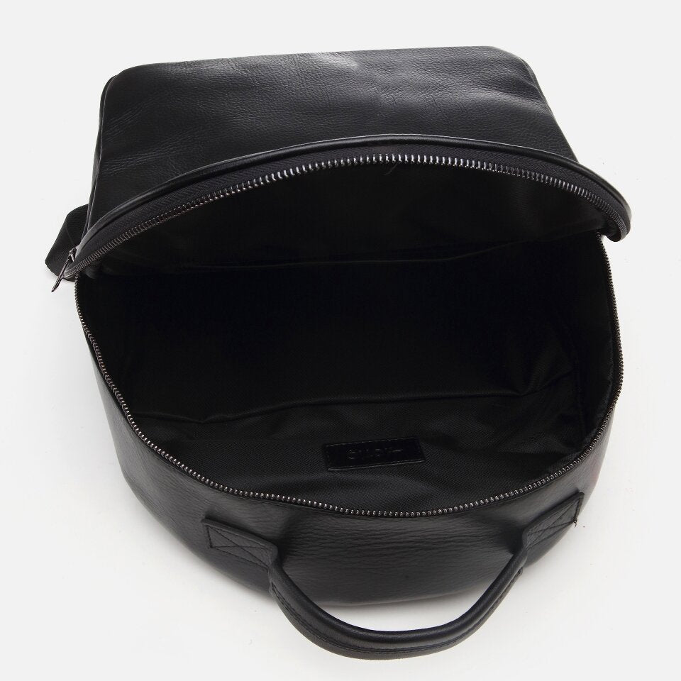 Genuine Leather Black Men's Backpack