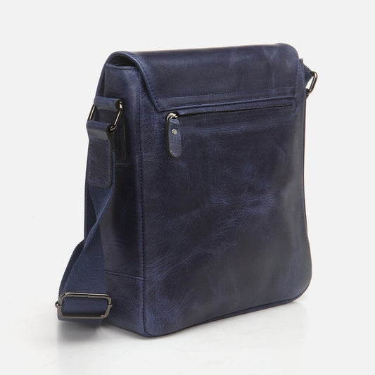 Genuine Leather Navy Blue Men's Bag