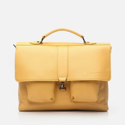 Genuine Leather Yellow Men's Bag x Danilo Zanna