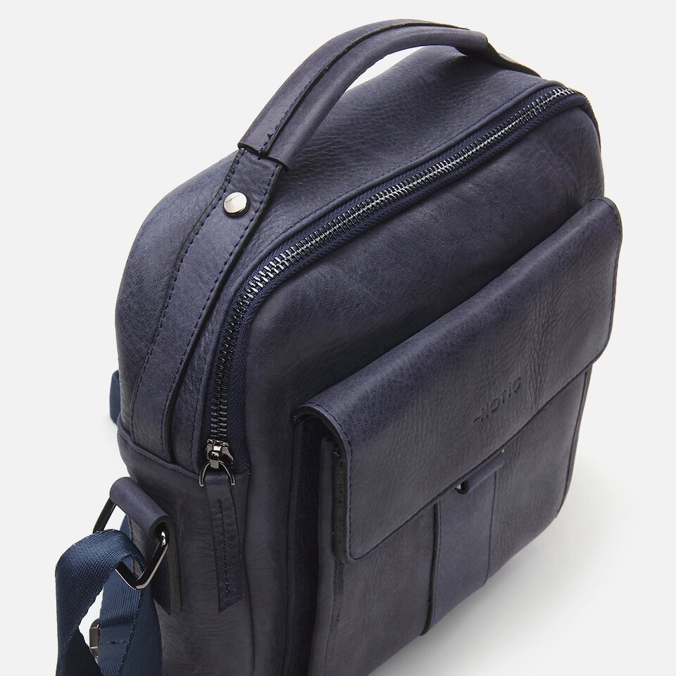Genuine Leather Navy Blue Men's Bag