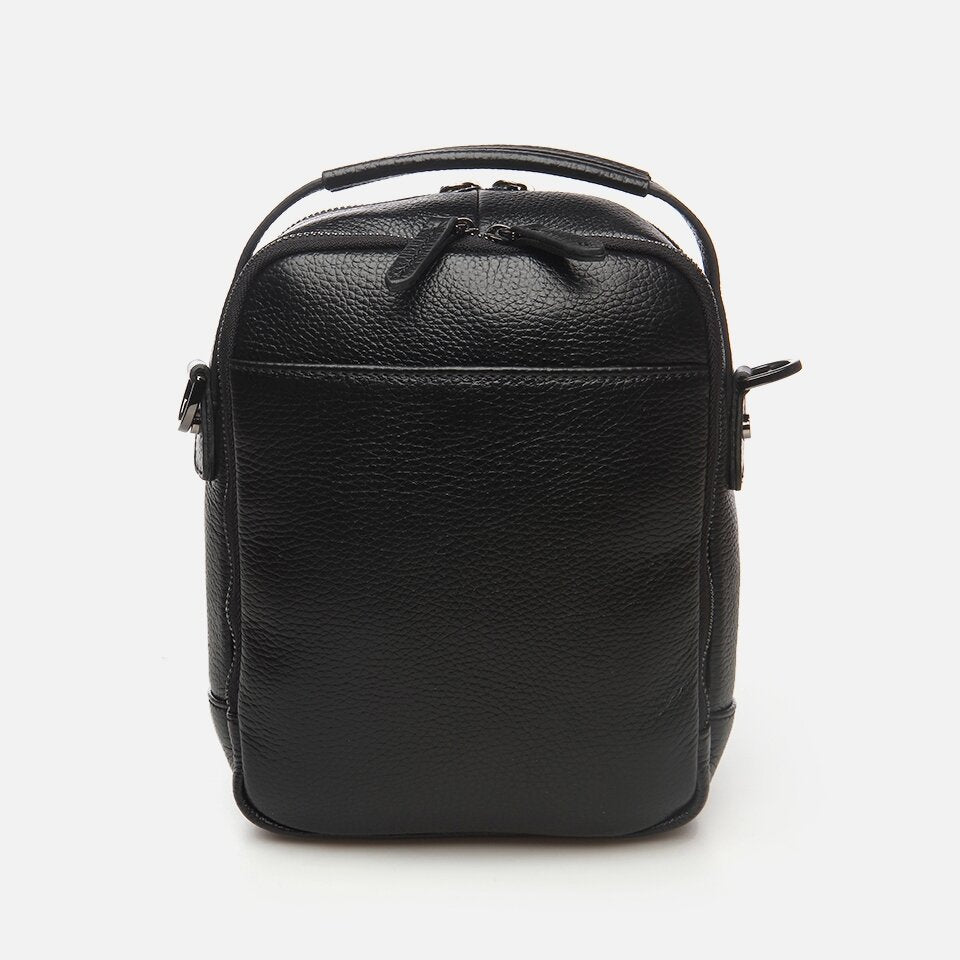 Genuine Leather Black Men's Backpack