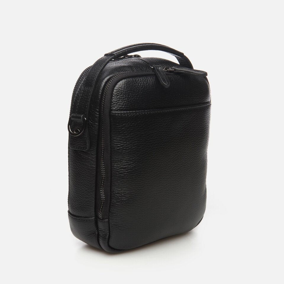 Genuine Leather Black Men's Backpack