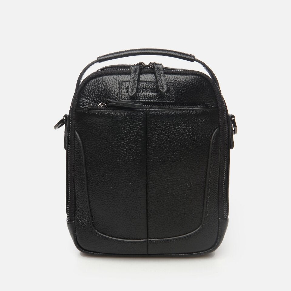 Genuine Leather Black Men's Backpack