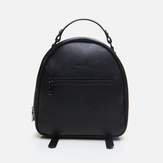 Genuine Leather Black Women's Backpack