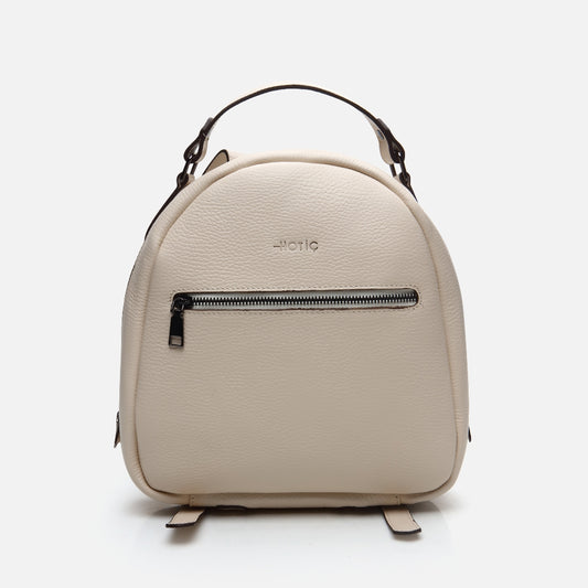 Genuine Leather Beige Women's Backpack