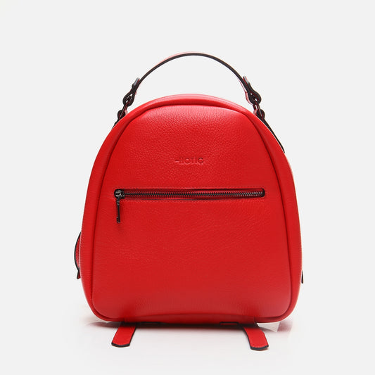 Genuine Leather Red Women's Backpack