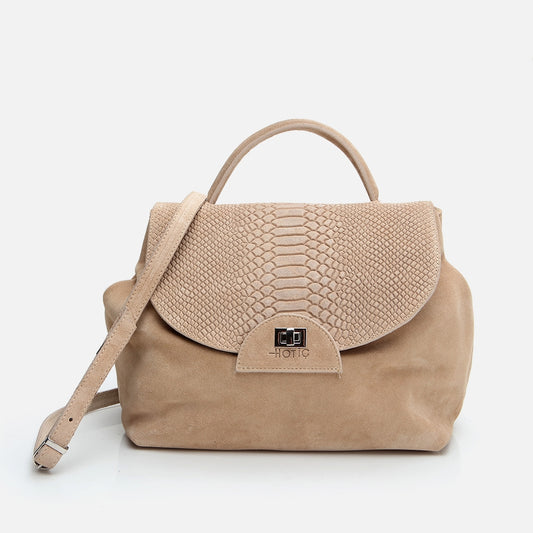 Genuine Leather Beige Women's Bag