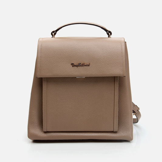 Genuine Leather Taupe Women's Backpack