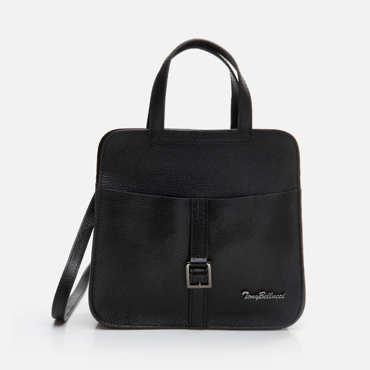 Genuine Leather Black Women's Handbag
