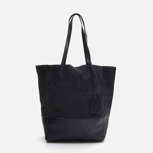 Genuine Leather Navy Blue Women's Bag