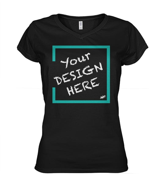 Aidoo Women's V-Neck-V-Necks-Nike-Adidas-Supreme-Champion-Jordan-Louis Vuitton-shirt personalised-custom hoodie-personalised hoodie-Aidoo-Black-S-Aidoo : On-Demand Print