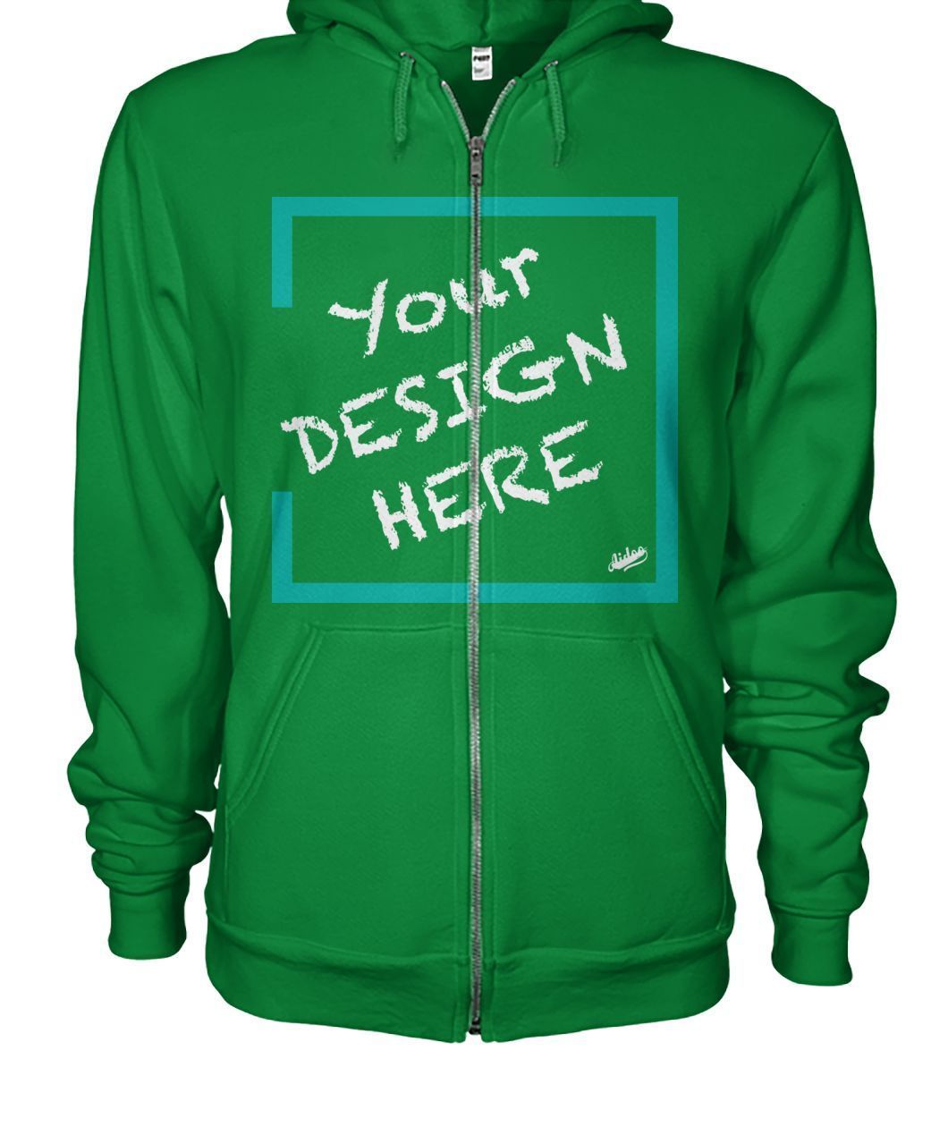 Aidoo Gildan Zip-Up Hoodie-Hoodies-Nike-Adidas-Supreme-Champion-Jordan-Louis Vuitton-shirt personalised-custom hoodie-personalised hoodie-Aidoo-Irish Green-S-Gildan Zip-Up Hoodie-Aidoo : On-Demand Print