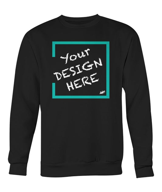 Aidoo Crew Neck Sweatshirt-Long Sleeves-Nike-Adidas-Supreme-Champion-Jordan-Louis Vuitton-shirt personalised-custom hoodie-personalised hoodie-Aidoo-Black-S-Aidoo : On-Demand Print